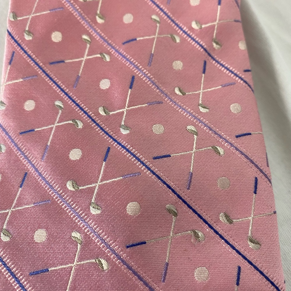 Silk Golf Clubs Pink Long Length Big & Tall Tie